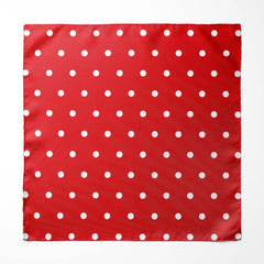 RED POLKA DOTS SILK POCKET SQUARE