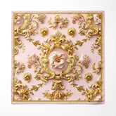 ORNATEL PATTERN SILK ASCOT WITH LAPEL PIN AND POCKET SQUARE