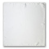 SOLD WHITE SILK ASCOT WITH LAPEL PIN AND POCKET SQUARE