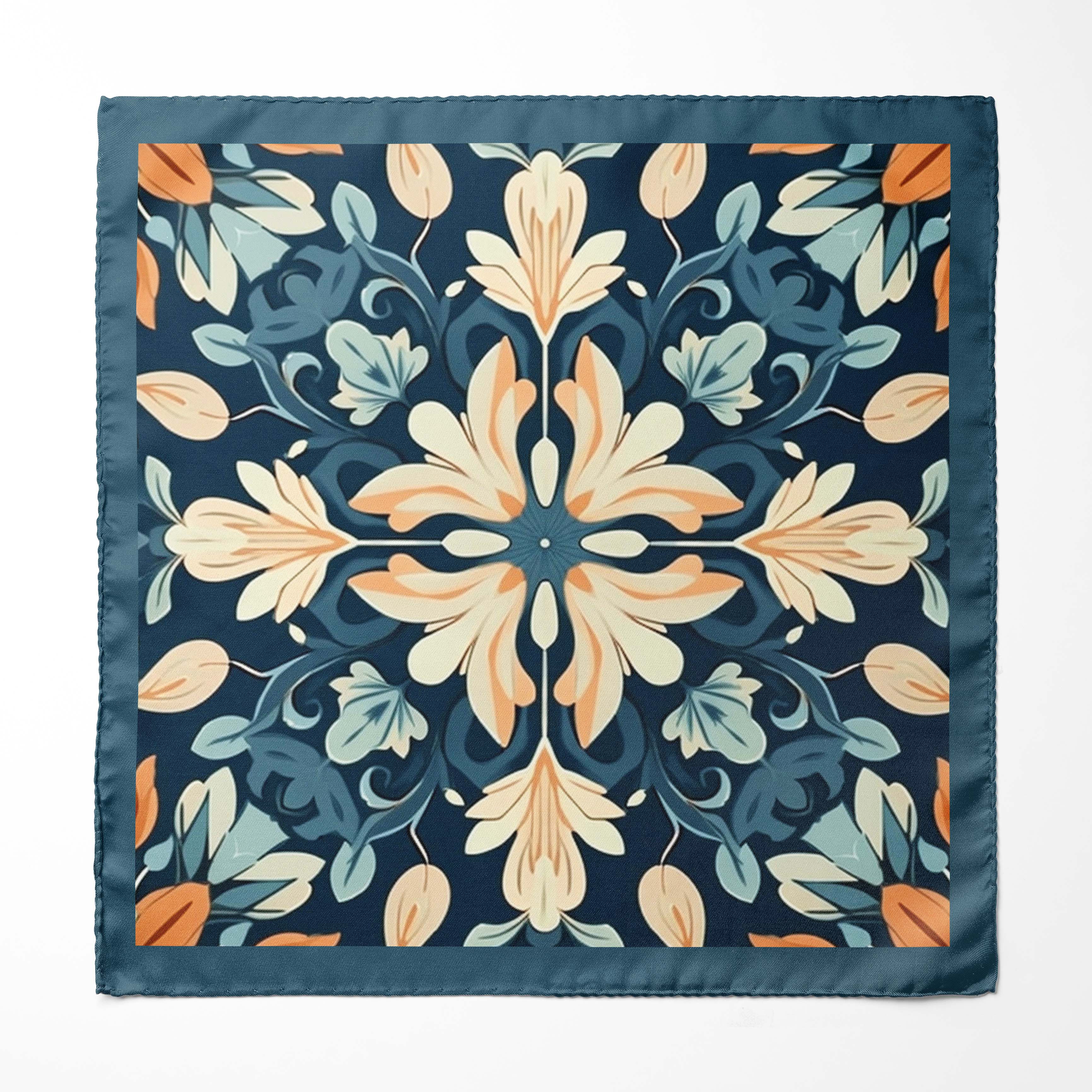 Floral Pocket Square | Men's Pocket Square | Black Wolf