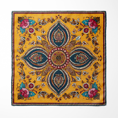 MARIGOLD BLOOM SILK ASCOT AND POCKET SQUARE SET – PREMIUM COLLECTION