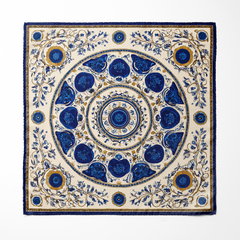 AZURE BLOOM SILK ASCOT AND POCKET SQUARE SET – PREMIUM COLLECTION