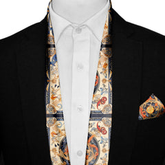 Scarf and Pocket Square Set | Black Wolf