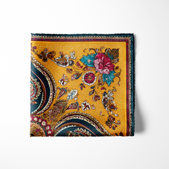 MARIGOLD BLOOM SILK POCKET SQUARE