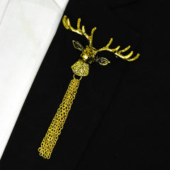 GOLDEN REINDEER BROOCH