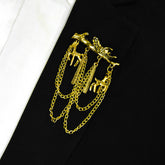 GOLDEN DEER BRANCH BROOCH