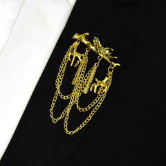 GOLDEN DEER BRANCH BROOCH