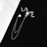 SILVER MARKHOR BROOCH