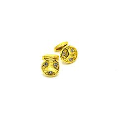 MONET DIAMOND AND GOLD CUFFLINKS
