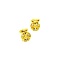 MONET DIAMOND AND GOLD CUFFLINKS