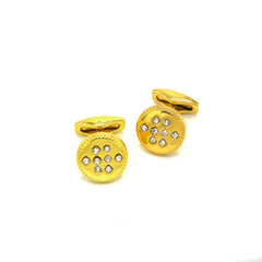 TRIPIN DIAMOND AND GOLD CUFFLINKS