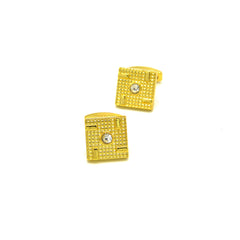 CARTIER DIAMOND AND GOLD CUFFLINKS