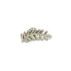 SILVER BARLEY LEAF BROOCH