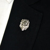 SILVER LION BROOCH