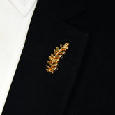 GOLDEN BARLEY LEAF BROOCH