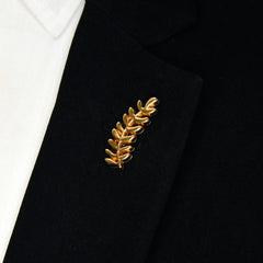 GOLDEN BARLEY LEAF BROOCH