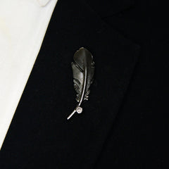 ROYAL SILVER LEAF BROOCH