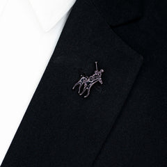 BLACK POLO BROOCH