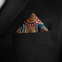 MARIGOLD BLOOM SILK POCKET SQUARE