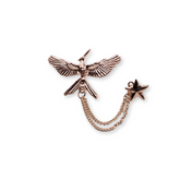 GOLDEN STYLISH BIRD CHAIN BROOCH