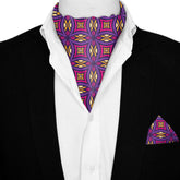 PINK RING SILK ASCOT AND POCKET SQUARE SET – PREMIUM COLLECTION