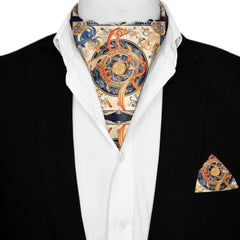 Ascot and Pocket Square Set | Ascot and Pocket Square | Black Wolf