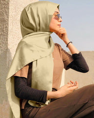 DULL GOLD SILK WOMEN HIJAB – PREMIUM COLLECTION