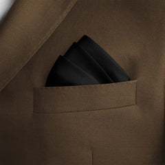 JET BLACK SILK POCKET SQUARE