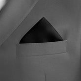 JET BLACK SILK POCKET SQUARE