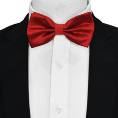 RED TEXTURE SILK BOW TIE