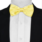 SOLID YELLOW SILK BOW TIE