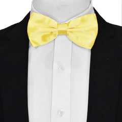 SOLID YELLOW SILK BOW TIE
