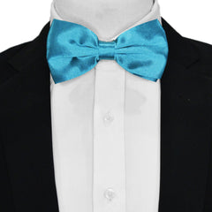 PEACOCK BLUE SILK BOW TIE