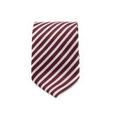BURGUNDY STRIPE TIE AND POCKET SQUARE SET
