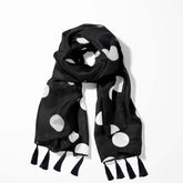 LARGE BLACK POLKA DOTS SCARF - PREMIUM COLLECTION