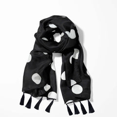 LARGE BLACK POLKA DOTS SCARF - PREMIUM COLLECTION