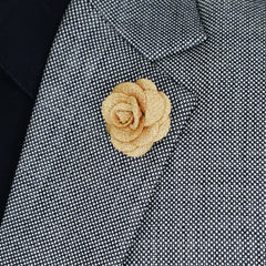 BROWN FLORAL LAPEL PIN