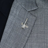 SILVER GUITAR BROOCH