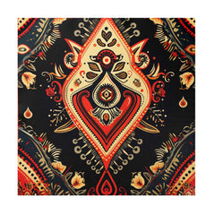 WINTER ETHNIC SILK ASCOT WITH LAPEL PIN AND POCKET SQUARE