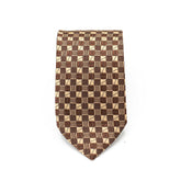 BROWNSTONE GRID TIE AND POCKET SQUARE SET