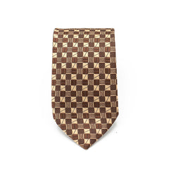 BROWNSTONE GRID TIE AND POCKET SQUARE SET