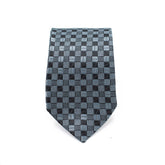 GRAPHITE CHECK TIE AND POCKET SQUARE SET