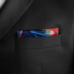 BIRDS AND JUNGLE SILK POCKET SQUARE
