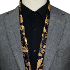 WILLIAM MORRIS GOLD AND BLACK MEN SCARF - PREMIUM COLLECTION