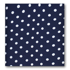 SMALL BLUE POLKA SILK ASCOT WITH LAPEL PIN AND POCKET SQUARE