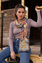 ELABORATE FLORAL SILK WOMEN SCARF – PREMIUM COLLECTION
