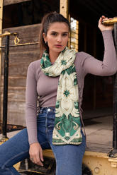 TURQUOISE MANDALA SILK WOMEN SCARF – PREMIUM COLLECTION