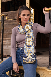 BLUE VINTAGE SILK WOMEN SCARF – PREMIUM COLLECTION