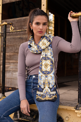 BLUE VINTAGE SILK WOMEN SCARF – PREMIUM COLLECTION