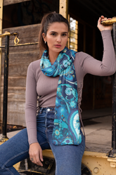 Women's Styish Scarf | Women's Silk Scarf | Black Wolf